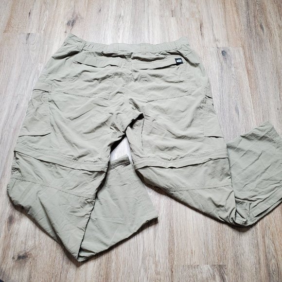REI Convertible Cargo Hiking Pants Men 40x32 Khaki Green Shorts Packable Outdoor - Picture 9 of 11